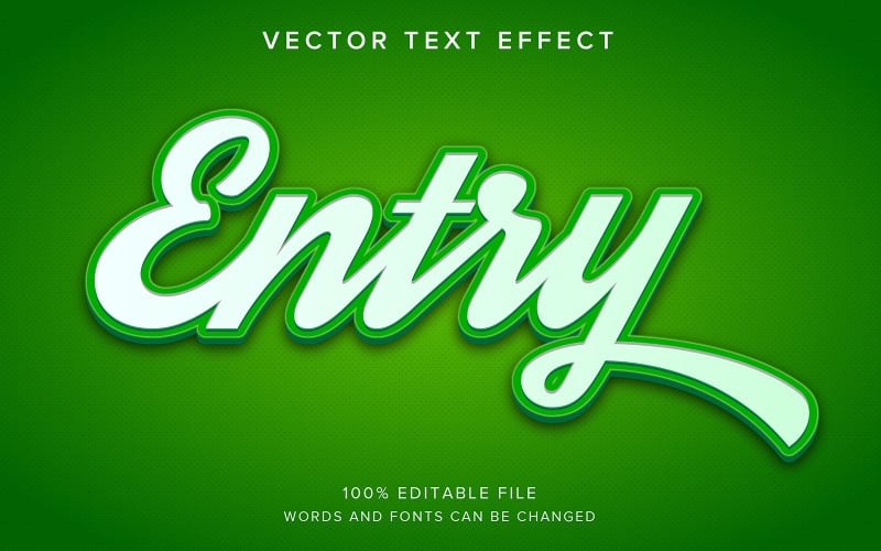 3d Text Effect White and Green Illustration