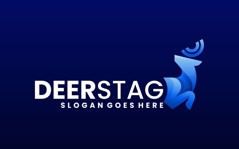 Deer Stag Gradient Logo Design Logo Template