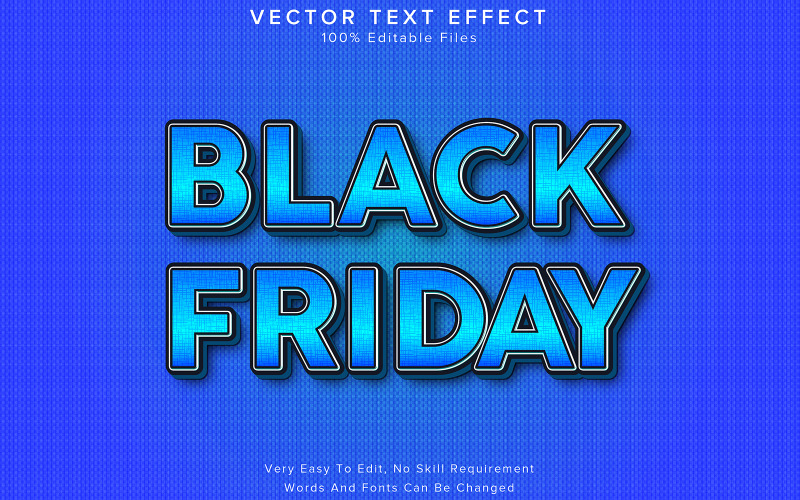 Editable 3D Text Effect Black Friday Illustration