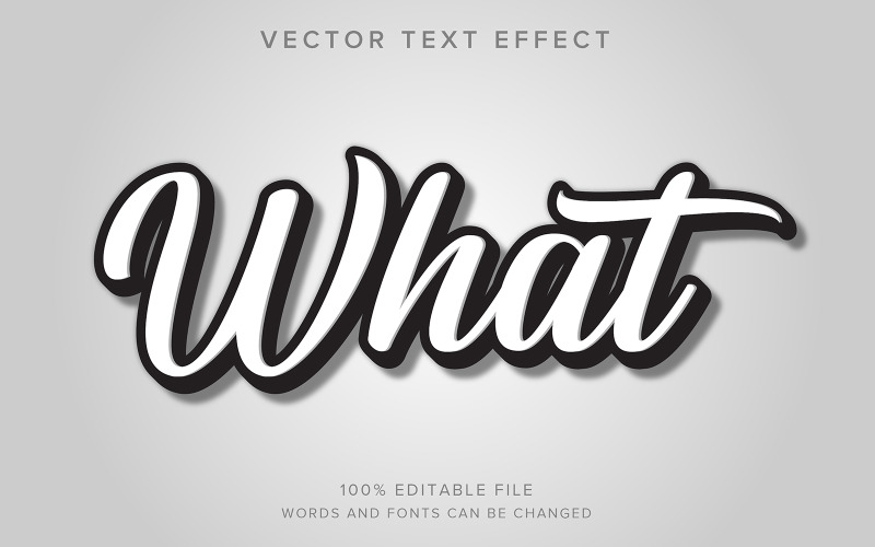Editable Text Effect White and Black Illustration