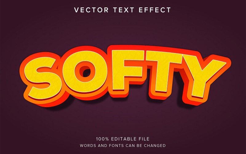 Editable Text Effect Yellow Softy Illustration