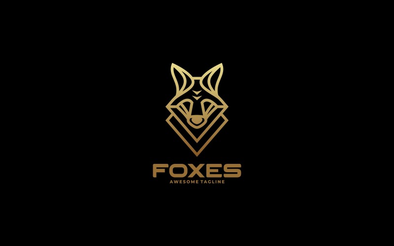 Fox Line Art Luxury Logo Style Logo Template