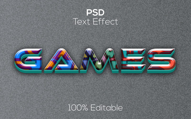 Games | 3d Games Psd Text Effect Illustration