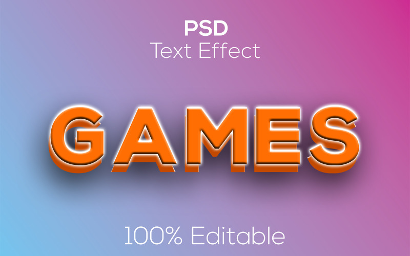 Games | 3D Modern Games Psd Text Effect Illustration