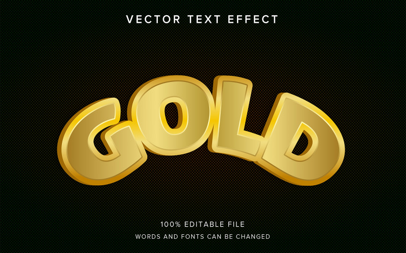 Gold 3d Editable Text Effect Illustration
