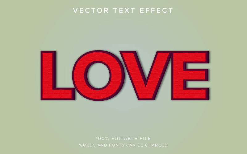 Love Red Text Effect Editable Illustration