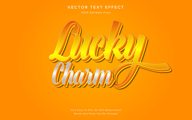 Lucky Charm Editable 3D Text Effect Illustration