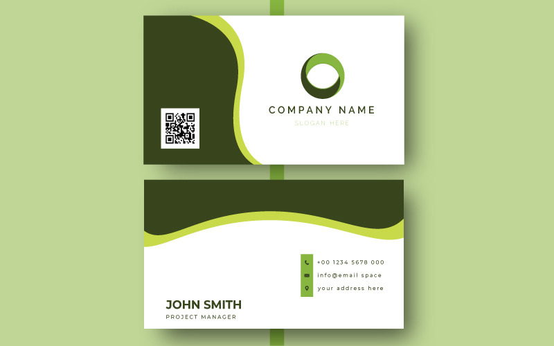 Modern Minimal Green Business Card Corporate Identity