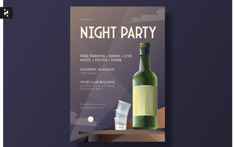 Night Party Flyer - Art Deco Theme Corporate Identity