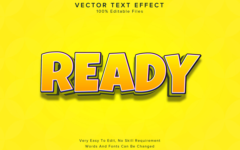 Ready Editable 3D Text Effect Yellow Illustration