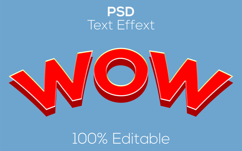 Wow | Modern Wow Psd Text Effect Illustration