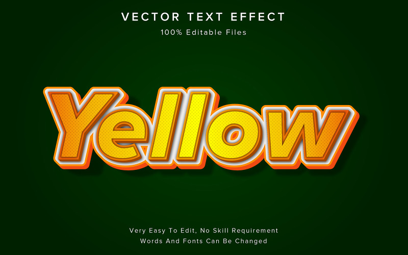 Yellow Editable Text Effect Style Illustration