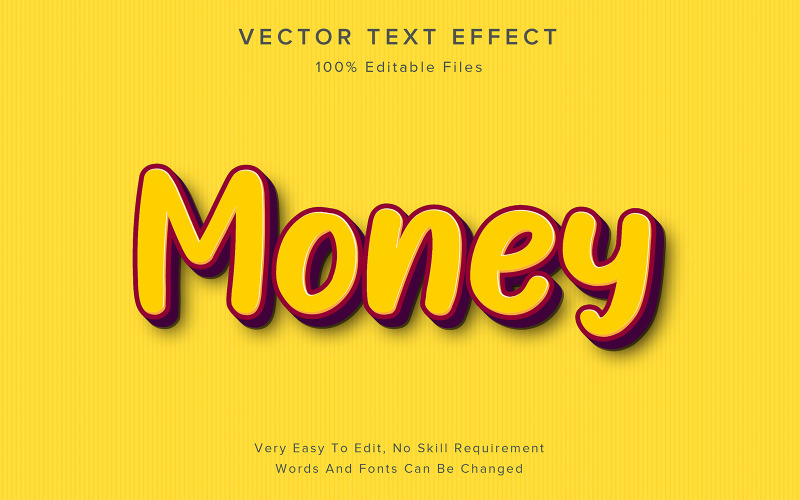 Yellow Text Effect Vector Illustration