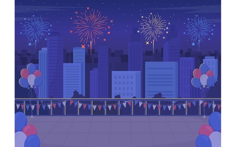 Festive decoration in town for Independence day illustration Illustration