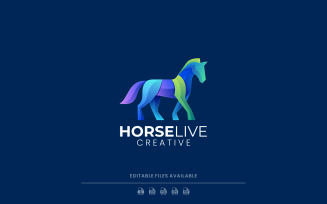 Horse Gradient Colorful Logo Vol.5