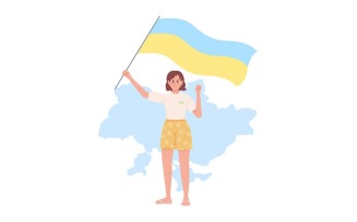 Lady stands with Ukraine vector isolated illustration