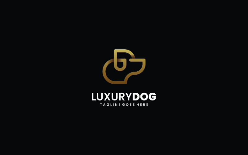 Luxury Dog Line Art Logo Style Logo Template
