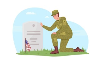 Memorial day in America vector illustration