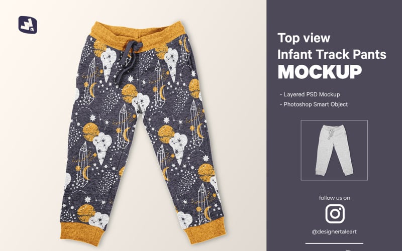 Top View Infant Track Pants Mockup Product Mockup