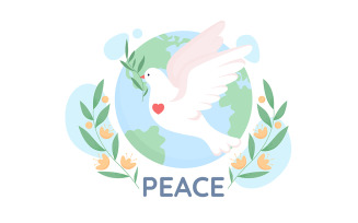 World peace dove vector isolated illustration
