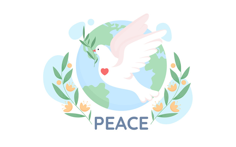 World peace dove vector isolated illustration Illustration