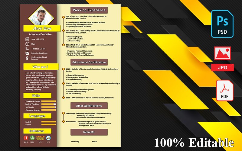 Template #266734 Resumes Template Webdesign Template - Logo template Preview
