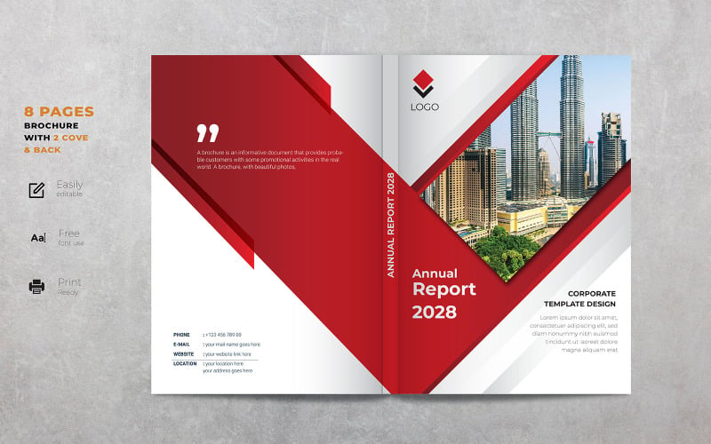 Creative Abstract 8 Page Business Brochure Template Annual Report Company Profile Design Corporate Identity