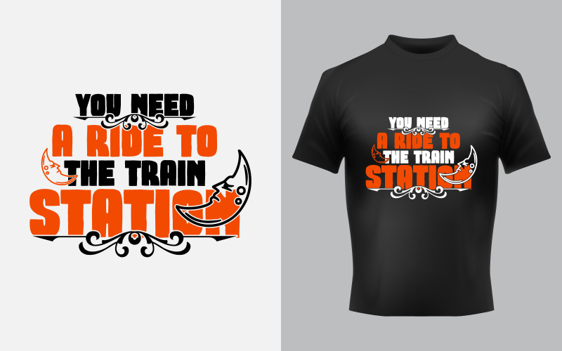 Creative Typography Sticker T-shirt Design Premium Template