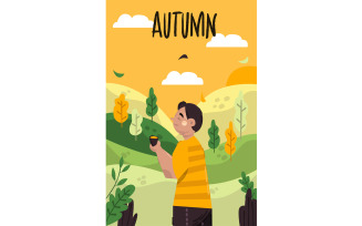 Free Autumn Season Portrait Background Illustration