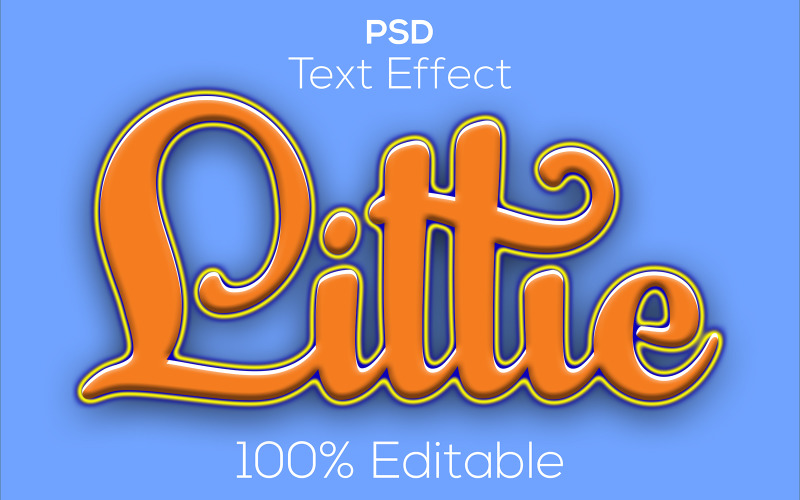 Little Text Effect | Modern Little Psd Text Effect Illustration
