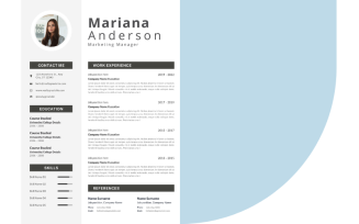 Marketing Manager Resume Template Professional CV