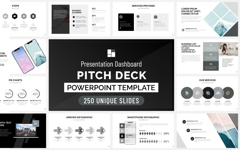 Pitch Deck - Presentation Dashboard PowerPoint Template