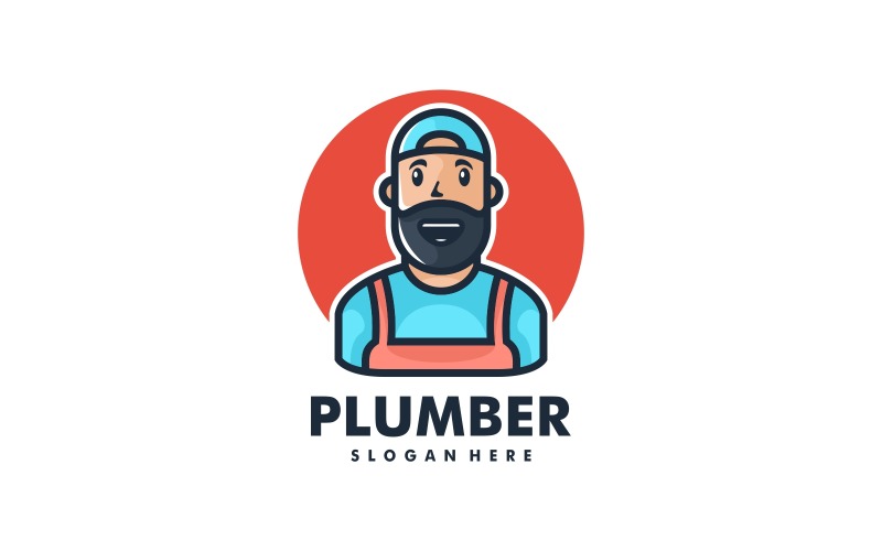Plumber Mascot Cartoon Logo Logo Template