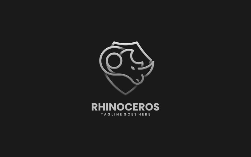 Rhinoceros Line Art Logo Style Logo Template