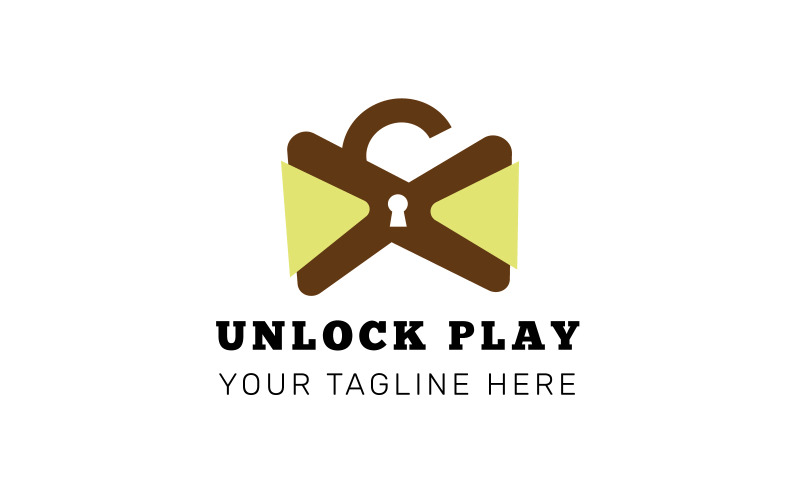 Unlock Play Logo Design Template For Your Online Startup Business Logo Template