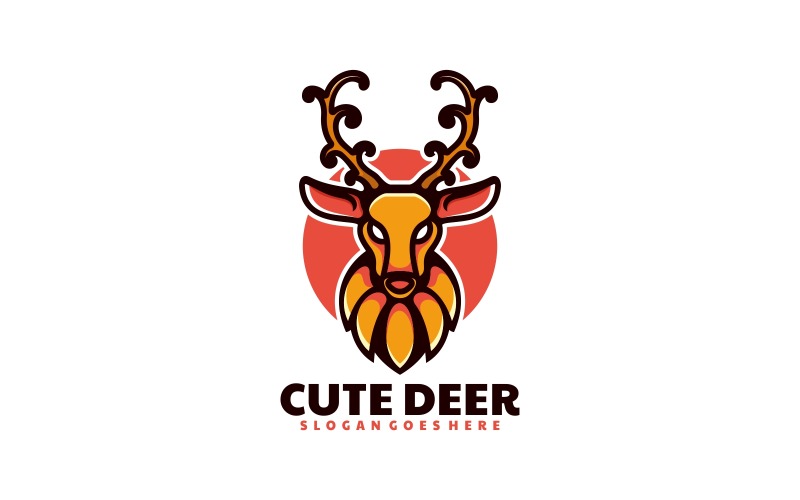 Vector Deer Simple Mascot Style Logo Template