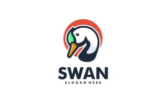 Vector Swan Simple Mascot Logo Style