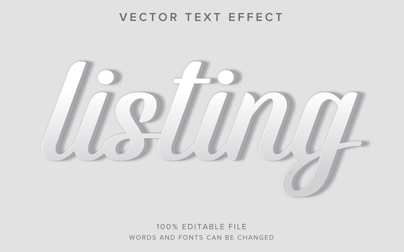 Listing Editable 3d Text Effect Illustration