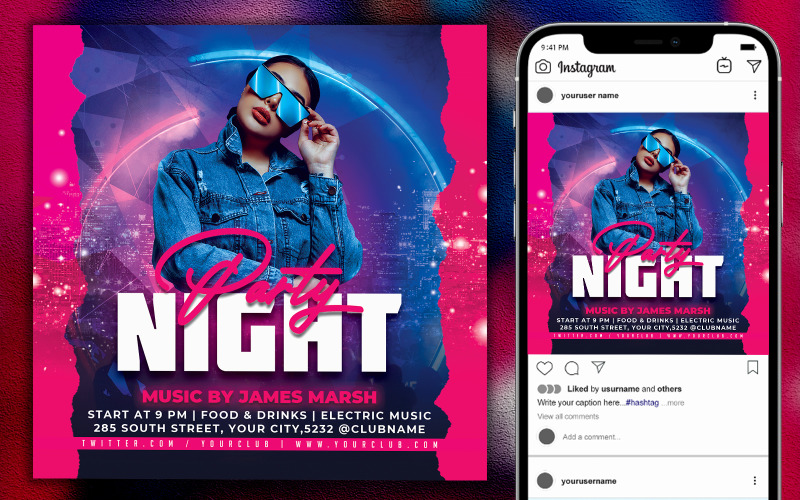Nonstop Party Night Flyer Social Media