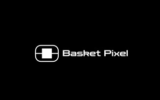 Pixel Basket Tech Sports Logo
