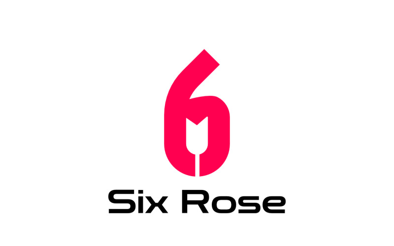 Six Rose Clever Flat Logo Logo Template