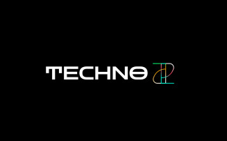 Techno Gradient Letter Line Logo