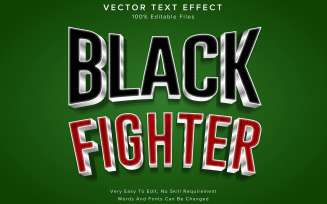 Black Fighter Editable 3d Text Effect Black and Red