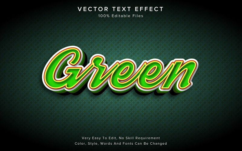 Debossed 3d Green Text Effect Style Illustration