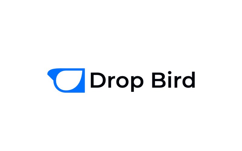 Drop Bird Negative Space Logo Logo Template