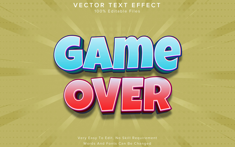 Game Over 3d Text Effect Cyan And Red Illustration