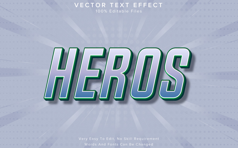 Heros 3d Editable Text Effect Illustration