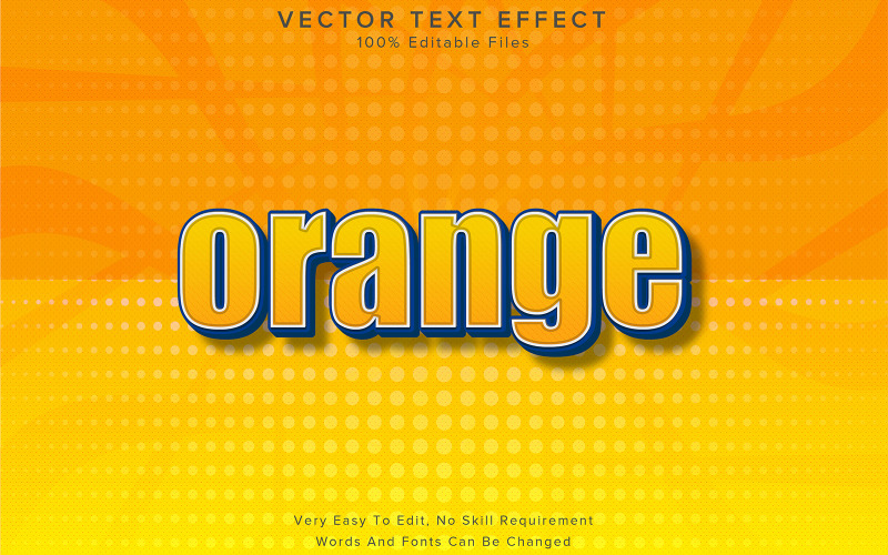 Orange 3d Editable Text Effect Yellow Illustration