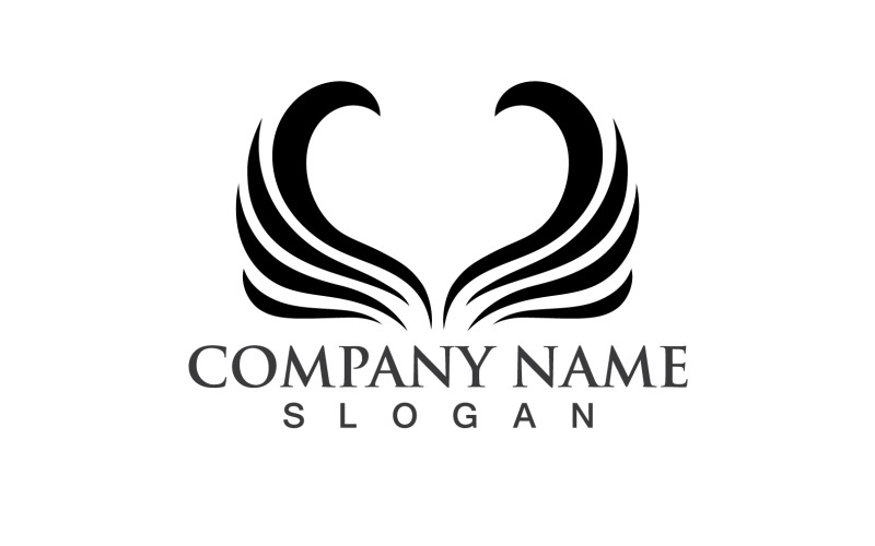 Wings Logo Vector Icon Symbol Iillustration Design Template V19 Logo Template