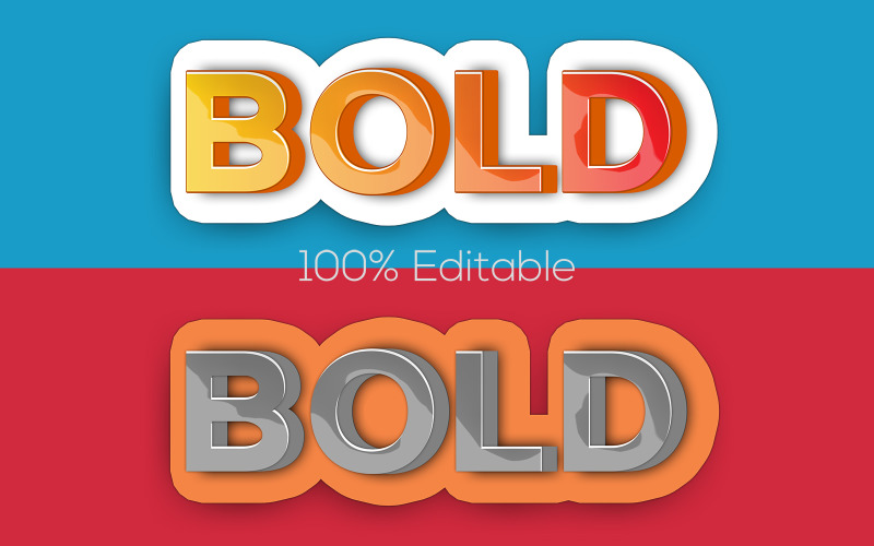 Bold | Bold Cartoon Text Effect | 3D Bold Editable Text Effect | Modern Bold Psd Text Effect Illustration